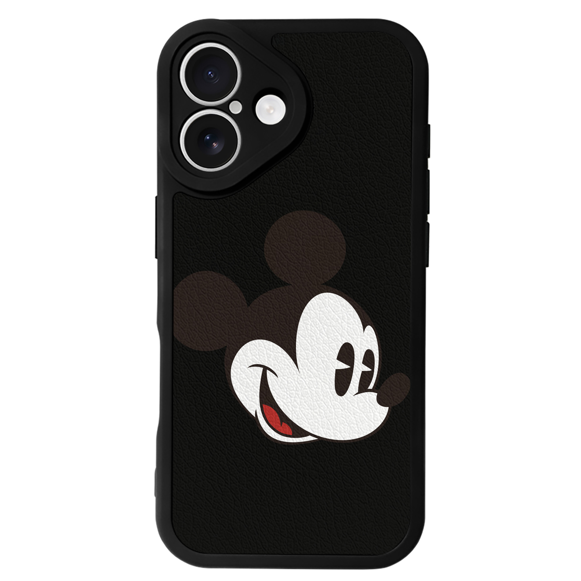 （画像用） ミッキーマウス Mickey Mouse 【iPhone 16シリーズ対応】シリコンスマホケース（レザー調） 材質：シリコン